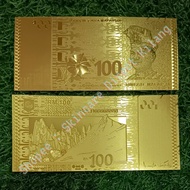 Duit emas RM100 gold plated replika