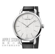 【蘋果小舖】Calvin Klein EVEN 木紋簡約時尚女仕皮帶錶-銀白/36mm K7B231C6
