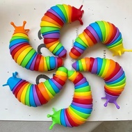 Colorful Slug Snail Toy Articulated Flexible 3D Slug Fidget Toy All Ages Relief Anti-Anxiety Sensory