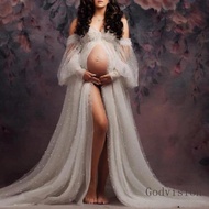 BB Long Gown Feature Elastic Design for Prenatal Photography and Casual Event Breathable Dress