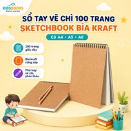 100-page pencil drawing notebook - Sketchbook size A4, A5, A6 with kraft cover