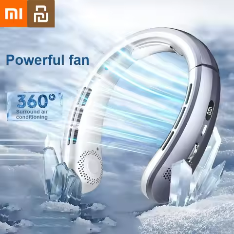 Xiaomi Youpin USB Hanging Neck Fan Portable Bladeless Mini Rechargeable Mute LED Digital Display Ele