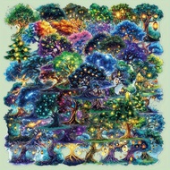 Magic 250pcs Tree Transparent Stickers Retro Y2K Downtown Aesthetics DIY Decoration for Christmas an