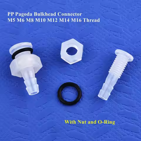 PP Straight Bulkhead Connector M5~M16 Thread To 3~12mm Aquarium Water Tank Inlet Outlet Joint Garden
