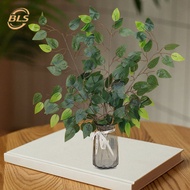 Beautifully Realistic Non-fading Artificial Ficus Leaf Living Room Vase Ornament Home Garden Background Decorative Fake Plant Branch Leaves