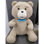 Ted Teddy Bear With Blue Bow Size 18.5 Inches Cloth Label Ted2