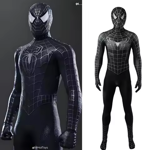 SpiderMan Cosplay Black Raimi Toby Spider Man Costume 3D Printed Spandex Bodysuit Halloween Adult Pa