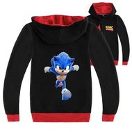 Sonic The Hedgehog แขนยาว Cardigan Hooded Zipper Coat ชาย Weater Jacket หญิงผ้าฝ้าย + โพลีเอสเตอร์ฤดูใบไม้ผลิฤดูใบไม้ร่วงเด็กเสื้อผ้าพิมพ์