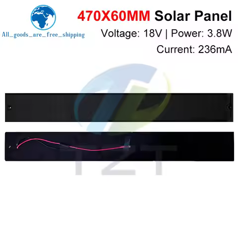18V 3.8W 236mA Mini Solar Panel 470X60MM Solar Cell DIY For Light Cell Phone Toys Chargers Portable
