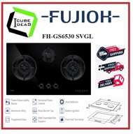 FUJIOH FH-GS6530 SVGL BLACK GLASS GAS HOB WITH 3 DIFFERENT BURNER SIZE - 1 YEAR FUJIOH WARRANTY + FREE DELIVERY