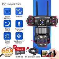 【6.6X ZOOM】360° Triple Lens CCTV | 12MP Ultra HD | 4G Remote View | Night Vision | Waterproof IP66 |