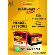 [No Installation] Century Marathoner Max NS40 NS40ZL 46B20L Car Battery Bateri Kereta Myvi Bezza Axi
