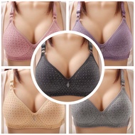 Lenna & Co New Style Simple Cotton Bra Women Comfortable Breathable Soft Wireless Bra size 36B--44B 