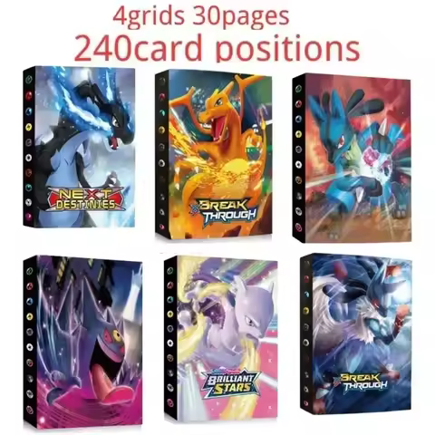 240 pièces Pok é mon cartes Album livre dessin animé Charizard Pikachu carte de jeu VMAX GX EX suppo