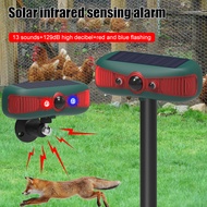 Ultrasonic Monkey Repellent Siren and Strobe Alarm System 360° Full Coverage Solar Alat Penghalau mo