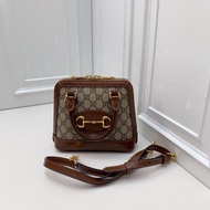 98新GUCCI古馳1955系列棕色mini馬銜扣貝殼包