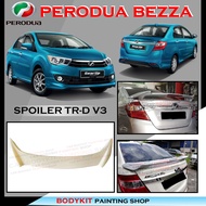 PERODUA BEZZA 2016-2021 TR-D V3 STYLE REAR ROOF SPOILER TAIL TRUNK BOOT LIP WING - MATERIAL ABS BODYKIT