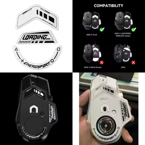 31BA 1Set for G502 X Lightspeeds / G502 X Glass Mouse Skates Upgrades Curved Edges Mouse Feet