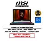 MSI Katana 15 HX B14WFK 289 (15.6" QHD IPS 165Hz/i7-14650HX/16GB DDR5/512B SSD/RTX5060/Win11/2Y)