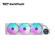darkFlash DN360D 冰旋峰 白 (360mm/2.1″高彩液晶水冷頭/ARGB燈光/預裝風扇/12cm風扇*3/五年保固)