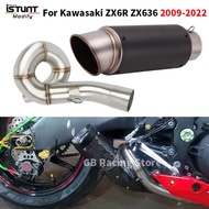 Slip on For Kawasaki ZX6R ZX636 ZX 6R 636 2009 - 2022 50.8mm Motorcycle Exhaust Muffler Mid Link Pip