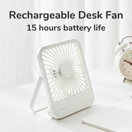 JISULIFE Portable Table Fan USB Rechargeable 4500 mAh Battery Strong Wind Mini Desk Fan Small Personal Desktop Electric