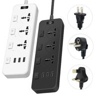 ANBIHE 2500W Electric Plug Socket US UK EU Plug Universal Power Strips Portable Extension Lead Cable