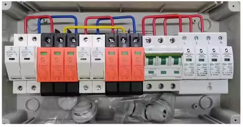 dc combiner box 2in 2out 2 string 1000V Solar Surge Lightning Protection IP65 Waterproof PV DC And A