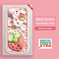 MERAH Samsung J2 J7 Prime Pro J7 2015 Core NXT J5 Pro 4G 2017 J3 2016 Colorful 3D Pink Strawberry Wa