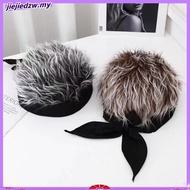 New hat, handsome simulation wig, short hair cap, tie up bow