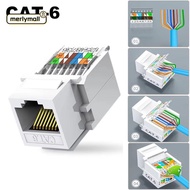 MERLYMALL RJ45 Ethernet Module, Tool-Less Cat5e Cat6 Module Coupler, UTP  Connector White Jack Conne