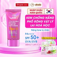 Akala Broad Spectrum Physical Hybrid Chemical Sunscreen 7 Natural Tone-Up UV Filters (SPF 50+/PA++++