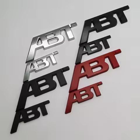 3D Metal ABT Logo Emblem Badge Car Decal Grill For Audi A5 A7 A1 SQ5 TT RS3 Q7 Q5 Q3 A3 VW Golf 5 6 