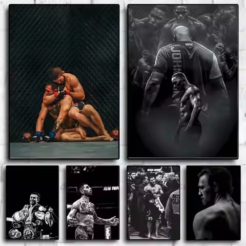 1PC Black And White U-Ultimate Fighting Championship UFC Poster Self-adhesive Art Waterproof Paper S