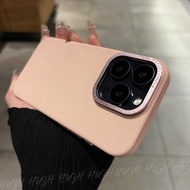 Ốp Điện Thoại Zhivino Titan Màu Xám Cho Apple 15 Pro Max Kết Cấu Da Đơn Giản Cao Cấp Hấp Thụ Từ Tính