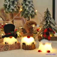 SAVORYSKY​ Elf Gnome Light, Antlers Dwarf Rudolph Gnome Glowing Doll, Creativity Lattice Hat Snowman