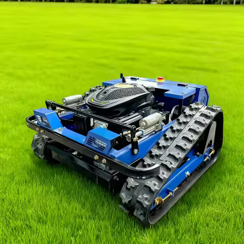 Customized Remote Controlled Robot Automatic Lawn Mower Cordless Tracked Lawn Mower High Torque Lawn