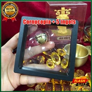 HT-Feng Shui Yuanbao แก้วทองคำแท่งคริสตัลเคลือบทองคำแท่งโลหะเคลือบเครื่องประดับนำโชคโชคดี Yuanbao