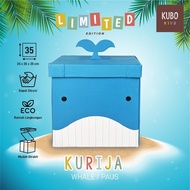 KUBO KIDS Children's Toy Storage Box Size 35x35x35 cm - Limited Edition Whale/Whale Character