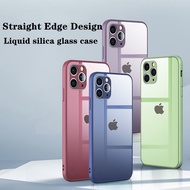 For iPhone 11 12 Pro Max Mini XR XS X 8 7 6 6S Plus SE 2 2020 Case Liquid Square Tempered Glass Shoc