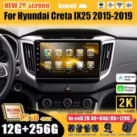 Android 16 For Hyundai Creta IX25 2015-2019 Car Radio Stereo Head Unit Multimedia Video Player GPS N
