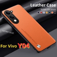 Luxury Leather Mobile Casing For Vivo Y04 Y03 T 4G 2025 VivoY03 Y03t Y 04 03 VivoY04 Plain Skin Anti