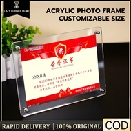 Crystal A4 Photo Frame Table A4 Certificate Of Honor Frame 6-inch Photo Frame Wall-Mounted Glass Pho