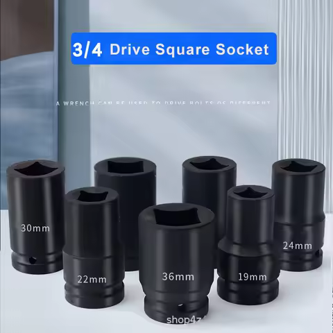 1pcs 3/4 inch Square Drive Four-pointed Square Socket wrench suit for Square Head Screw 17mm-36mm He