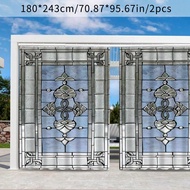 1ชิ้น/2ชิ้น มู่ลี่ภายนอกพิมพ์ลวดลายแก้ว, กราฟฟิกเส้น 2 มิติ, ซักด้วยเครื่องได้ เหมาะสำหรับระเบียง กร