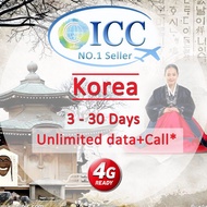ICC_South Korea 3-30 Days SIM Unlimited Data + Call *No daily limit*/Local Korea Plan(Unlimited 4G P