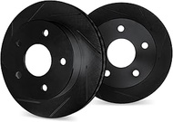 Dynamic Friction Company Front Brake Rotors Slotted Black - 3002-76026