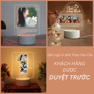 3D Led Night Light with Photo Printed on Demand, Gift for Parents, Girlfriends, Gifts for Friends, M