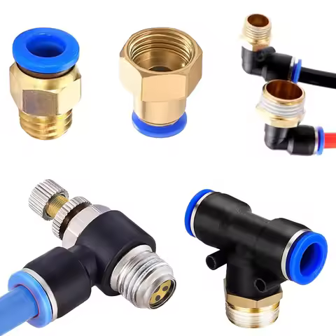 5Pcs PCF/SL/PB/PC/PL Connector 1/8" 1/4" 3/4" 1/2" Thread Water Air Hose Fitting 6/8/10/12mm Air Tub