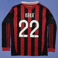 เสื้อเจอร์ซีย์เตะฟุตบอลย้อนยุค2006-07 09-10 13-14ฤดูเอซีมิลานแขนยาวย้อนยุคบ้านเสื้อกีฬาฟุตบอลเสื้อ Kaka Pirlo Ronaldinho Inzaghi